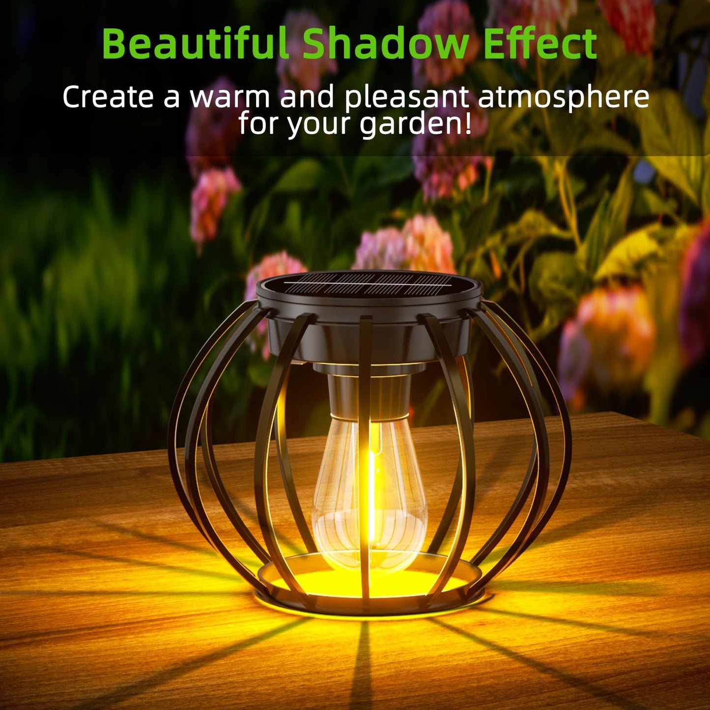 Ddlisu 2 Pack Solar Lanterns Outdoor Waterproof, Upgraded Metal LED Lanterns, Warm Light, Auto On/Off, Brighter Hanging Solar Lantern for Yard Patio Pathway Porch Garden Decor (Pumpkin)