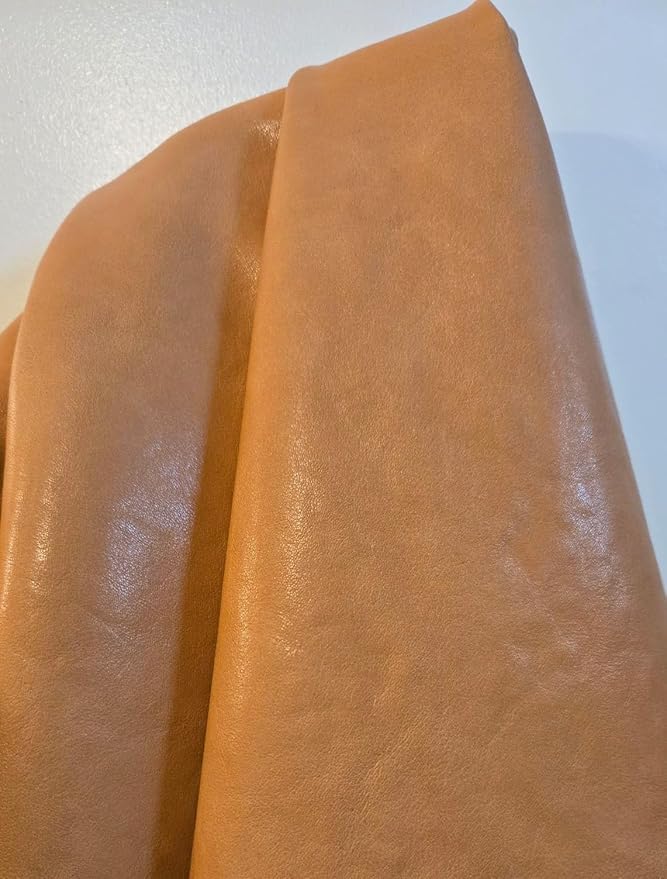 Camel Soft Faux Leather Fabric PU Leather by The Yard Synthetic Pleather 0.9 mm