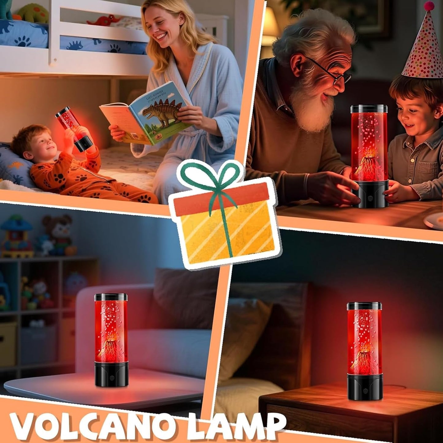Volcano Lamp Science Kit, STEM Volcano Eruption Educational Kids Night Light USB/Battery Power, Christmas Gifts for Kids Adults,Leak-Proof Relaxing Sensory Light for Home Bedroom Decor (Gift Ready)