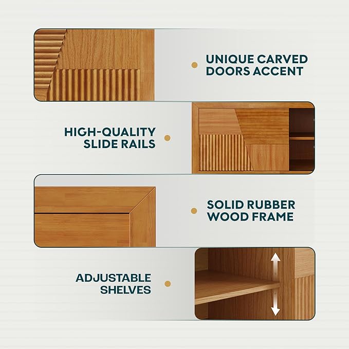Bme Trapeze TV Stand for Living Room – Wooden Media Console