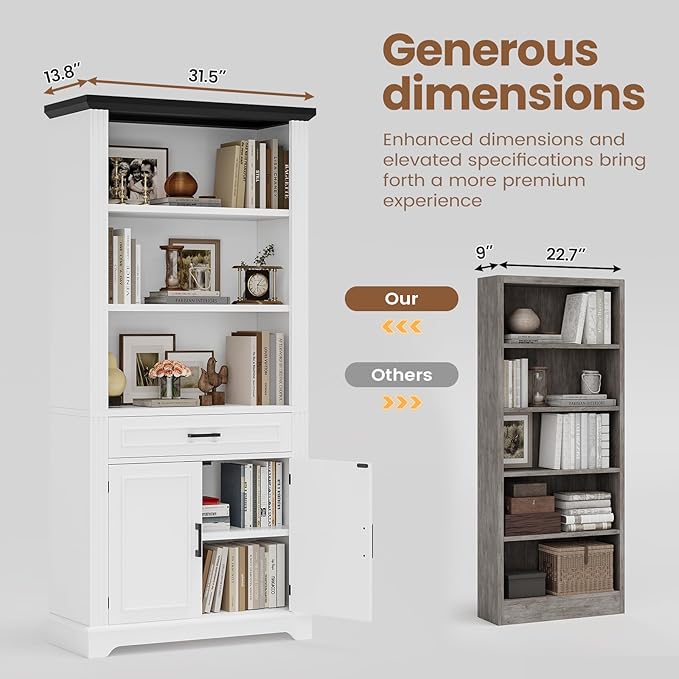 SEDETA Farmhouse Bookshelves and Bookcases