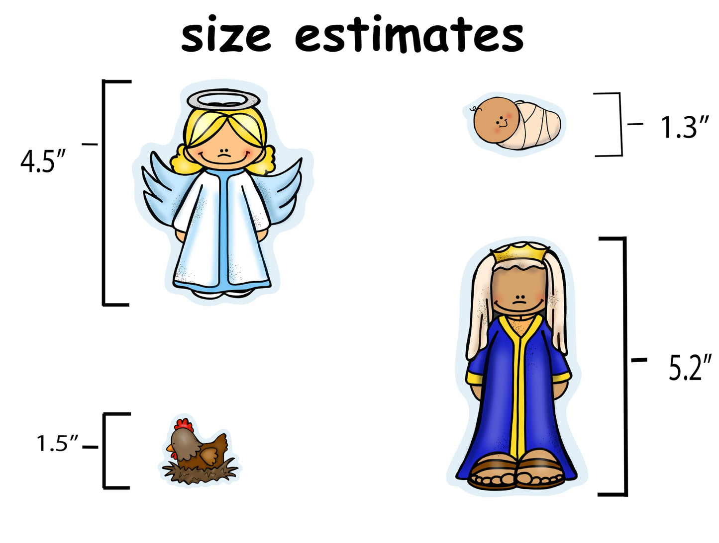 Story Time Felts Nativity Birth of Baby Jesus Felt Figures Flannel Board Stories 25 Pieces Christmas Scene (Medium-Blue)
