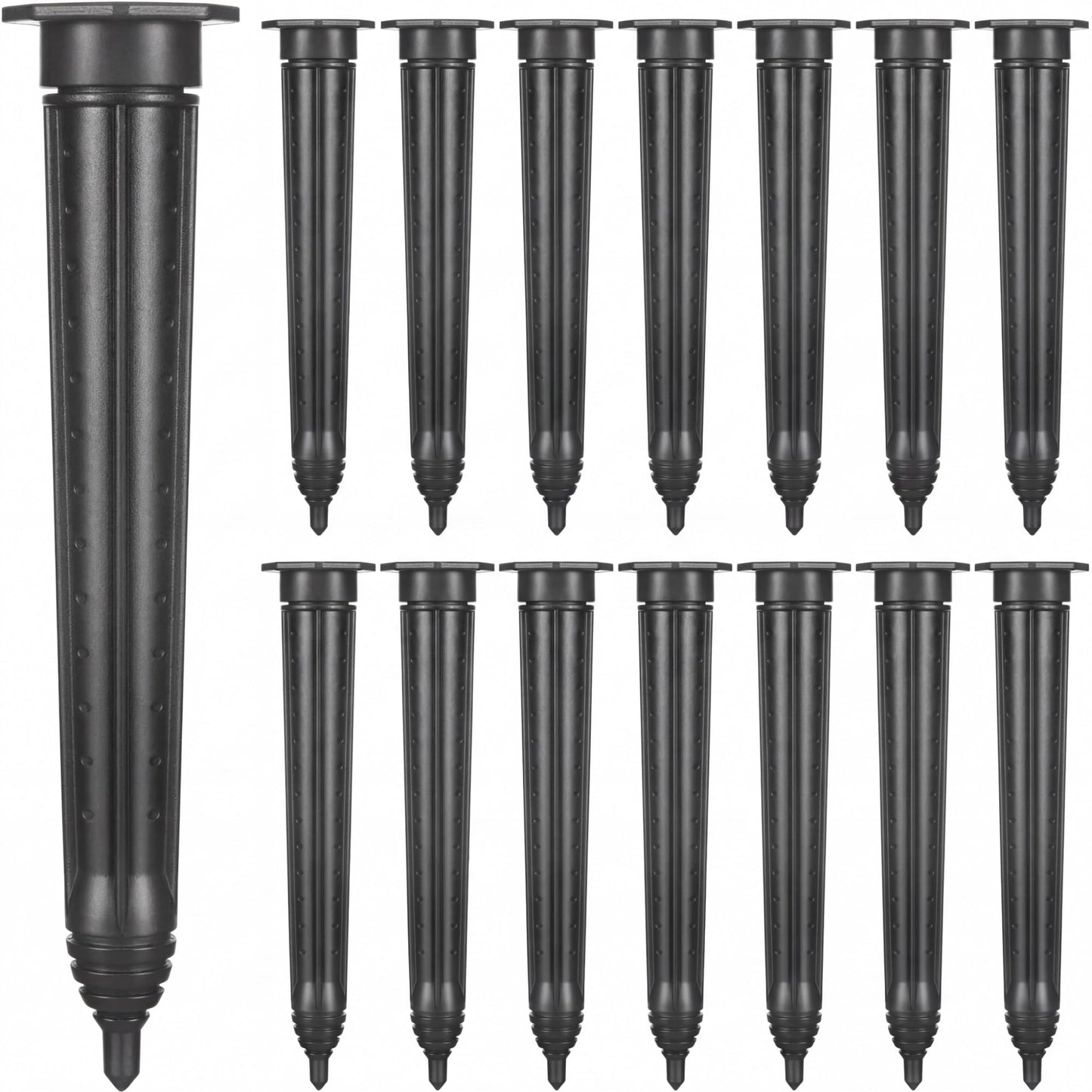 Briwooody 15 Pack Garden Watering Stake Large UV-Protected ABS Plastic Deep Root Irrigation Spike for Trees, Shrubs, Bushes, Shrubs, Flowers, Fruits, Vegetables, Potted Plants (14 Inch)