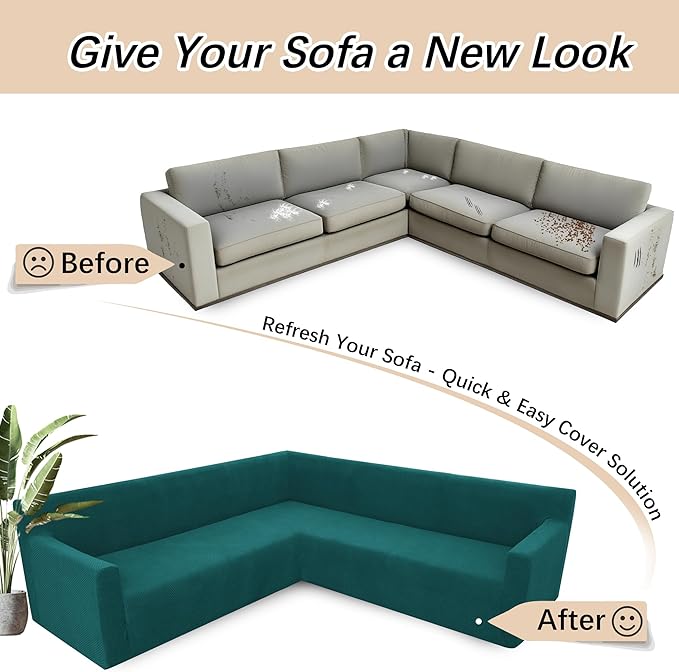 Arfntevss Stretch Sectional Couch Covers L Shaped Corner Sectional Sofa Cover