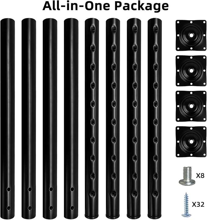 QLLY Adjustable Metal Table Leg, 24-40 inch, Home Office DIY Desk Leg,