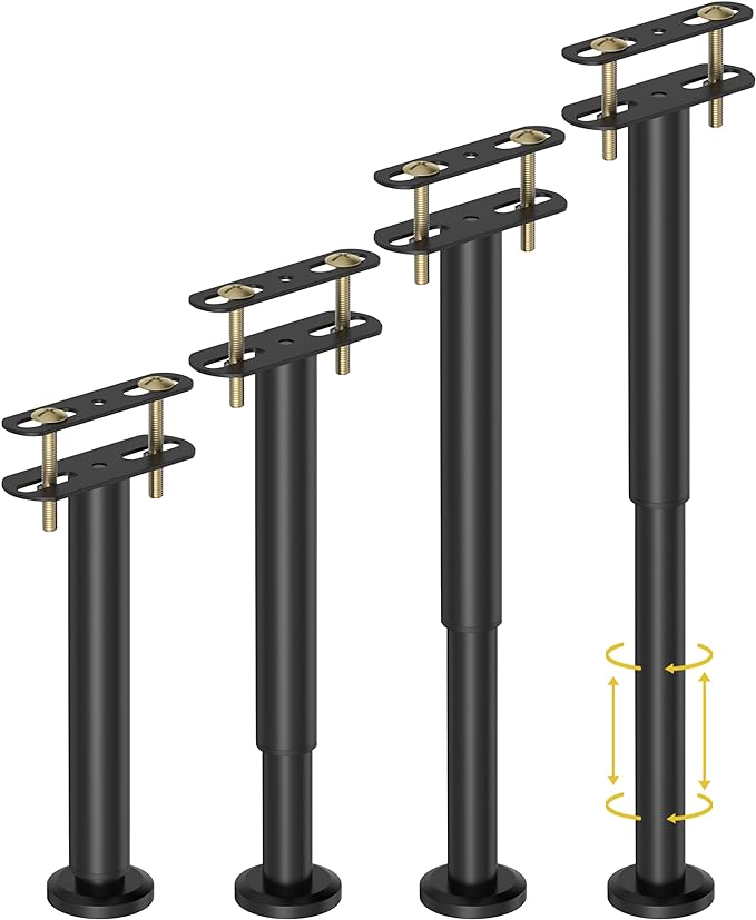 Wlrrcwdttc 4 Pcs Adjustable Height Bed Support Legs 10-17 inch, Bed Frame