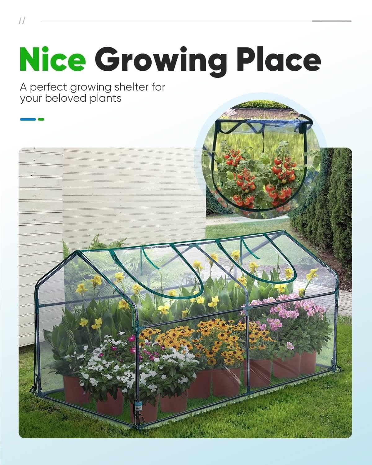 Quictent Mini Greenhouse, Portable Quick-Setup Small Tabletop Waterproof UV Protected PVC Cover Shelter for Outdoors/Indoors W/ Raised Base for Garden Plant Seed Starting, 71"x36"x36" Clear