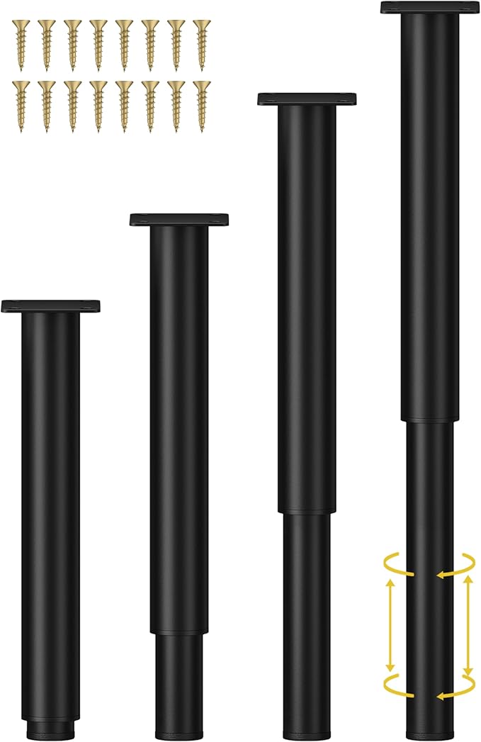 Metal Adjustable Furniture Legs 10-17 inch, Wlrrcwdttc Sofa Cabinet Legs
