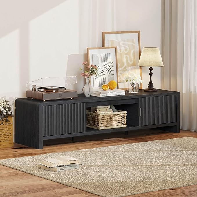 FATORRI TV Stand for 75/65/55 Inch TVs, Mid Century Modern Entertainment Center