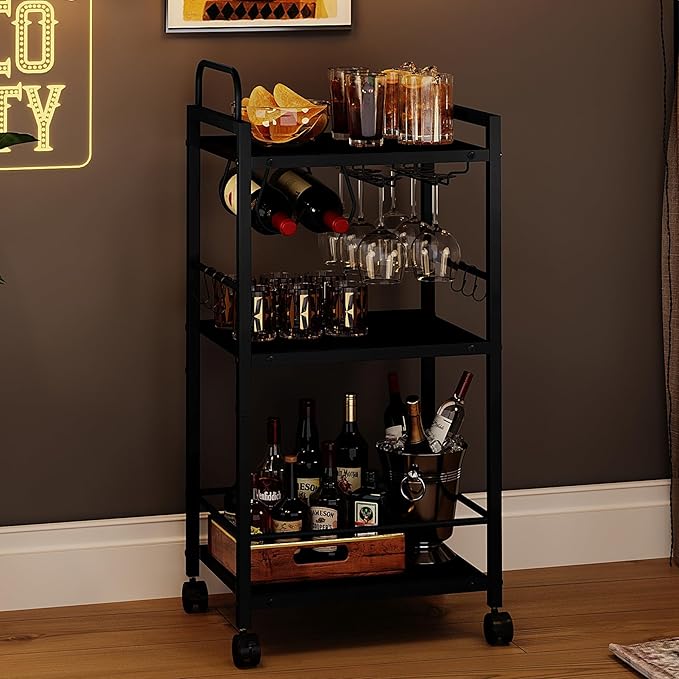 Bar Cart for The Home, 3 Tier Kitchen Carts