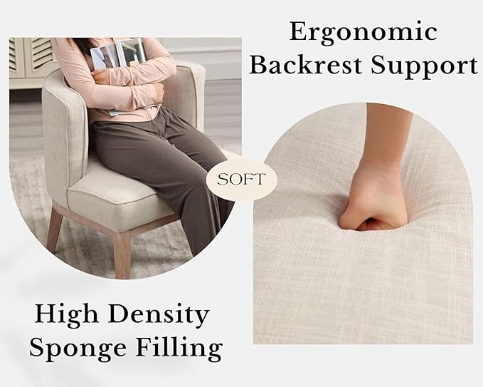 Beige Barrel Chairs Set of 2