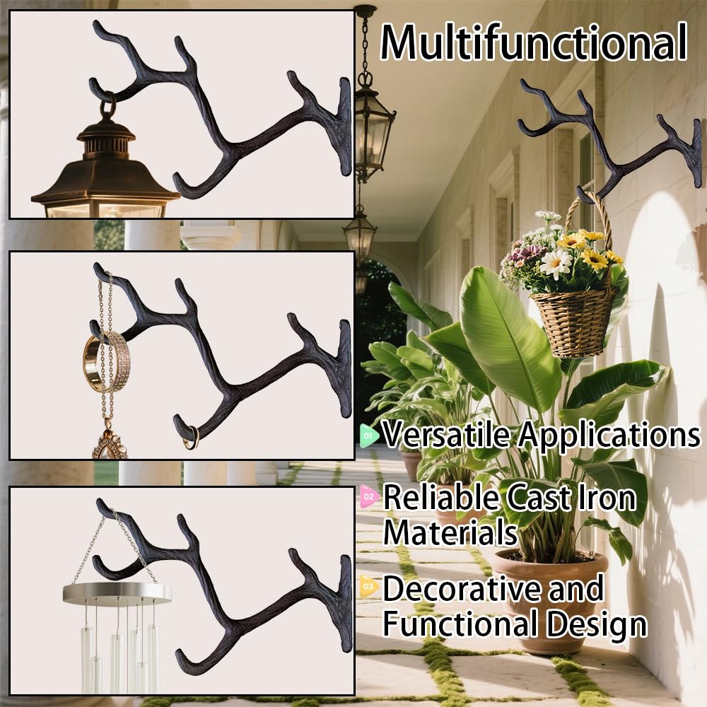 Wlayu Cast Iron Tree Branch Themed Plant Hook