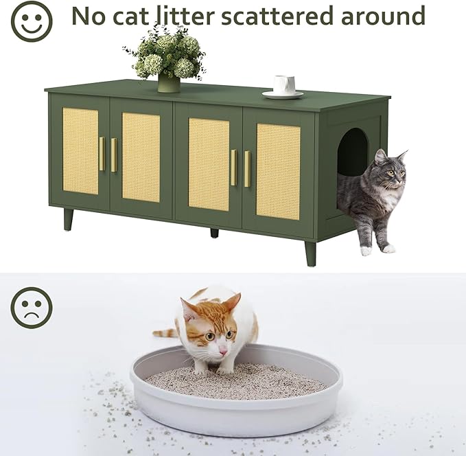 Homhedy Boho Cat Litter Box Enclosure