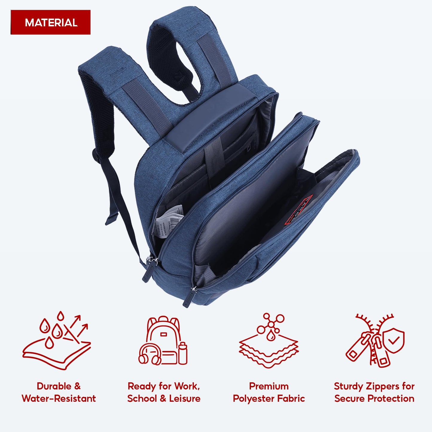 SAKOS Spirit 15.6 inch Laptop Backpack, Professional Travel Backpack Carry on Flight - TSA Approved, Water Repellent Laptop Backpack for Men & Women, College Backpack with Laptop Compartment - Blue