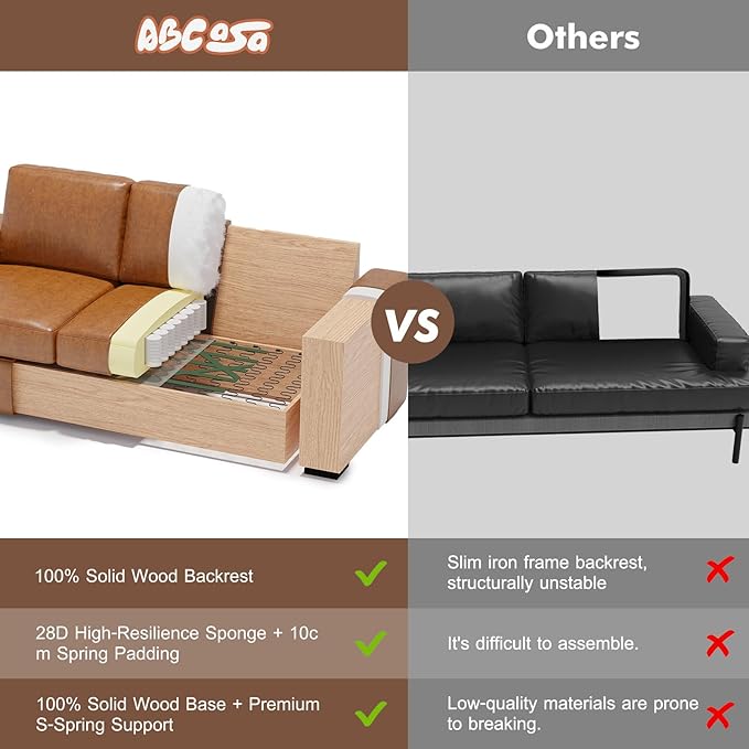 ABCASA Oversized 85" Sofa Couches