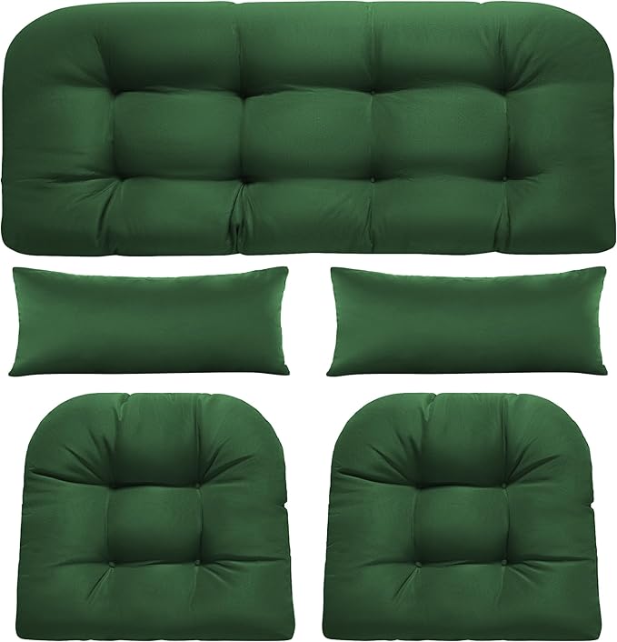 Wicker Chair Cushions of 5 Pieces, Waterproof Outdoor Loveseat Cushion