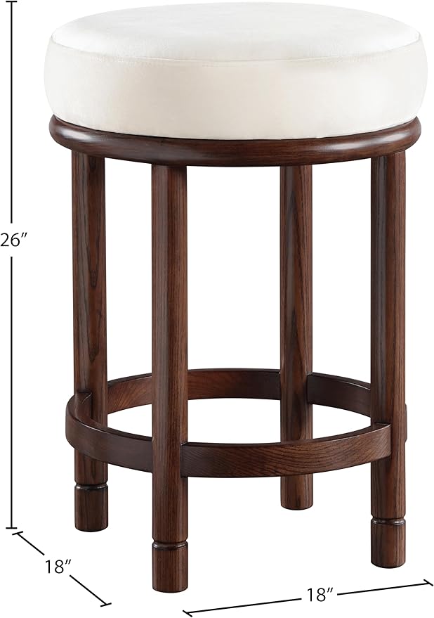 Meridian Furniture 978Cream-C Monette Collection Art Deco Counter Stool