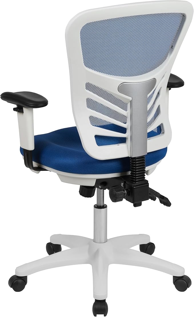 Flash Furniture Nicholas Mid-Back Blue Mesh Multifunction Executive Swivel