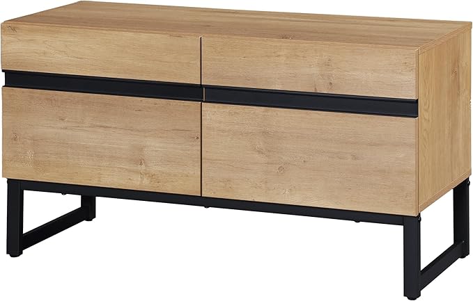 WAMPAT Modern TV Stand for 26-40 Inch TVs, Wood Entertainment Center