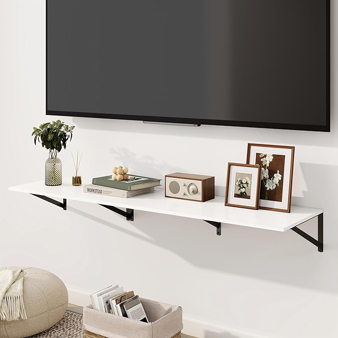 Fun Memories Floating Shelves for Wall, 12 Inch Deep Floating Shelves Set of 2