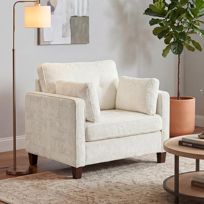 Luxury Oversized Accent Chair, 40.9" Upholstered Piping Single Armchairs