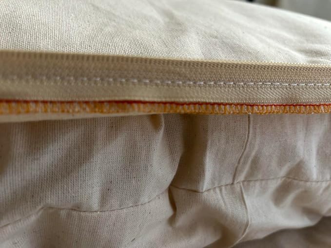 Natural Cotton Canvas Dog Bed – Raw Cotton Filled Pet Cushion Insert, Breathable Eco-Friendly Dog Mattress, Durable Washable Cover with Zipper (Natural, Small 36"x22"x3")