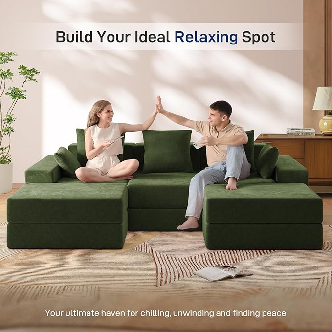 Living&Giving 101" U-Shaped Cloud Sectional Couch