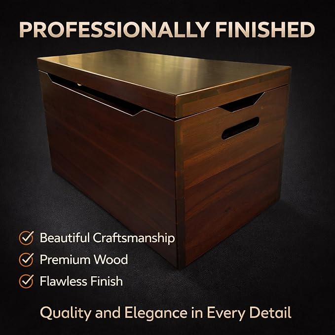 Personalized Engraved Name, Fully Assembled, Solid Wood Storage Trunk