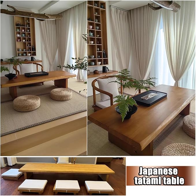 Solid Wood Japanese Low Floor Table Meditation Floor Sitting Altar Table