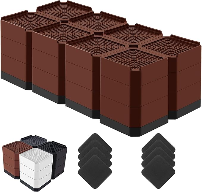 Bed Risers Heavy Duty, Adjustable Furniture Riser Blocks Lift 1.5, 4.3 inches