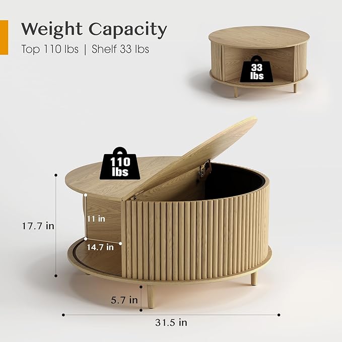 JOINICE, Round Coffee Table