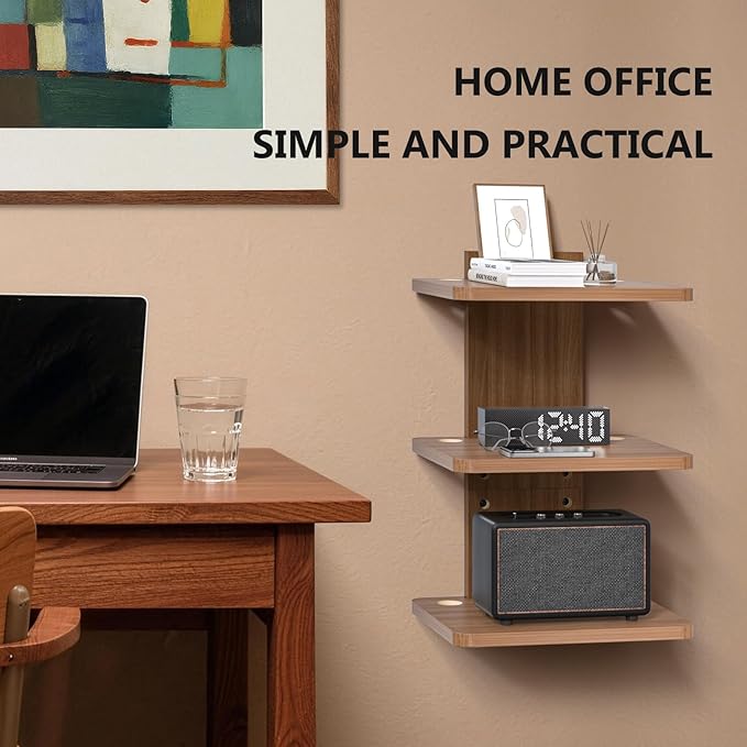 WALI Floating TV Shelf, 3 Tier Projector Shelf