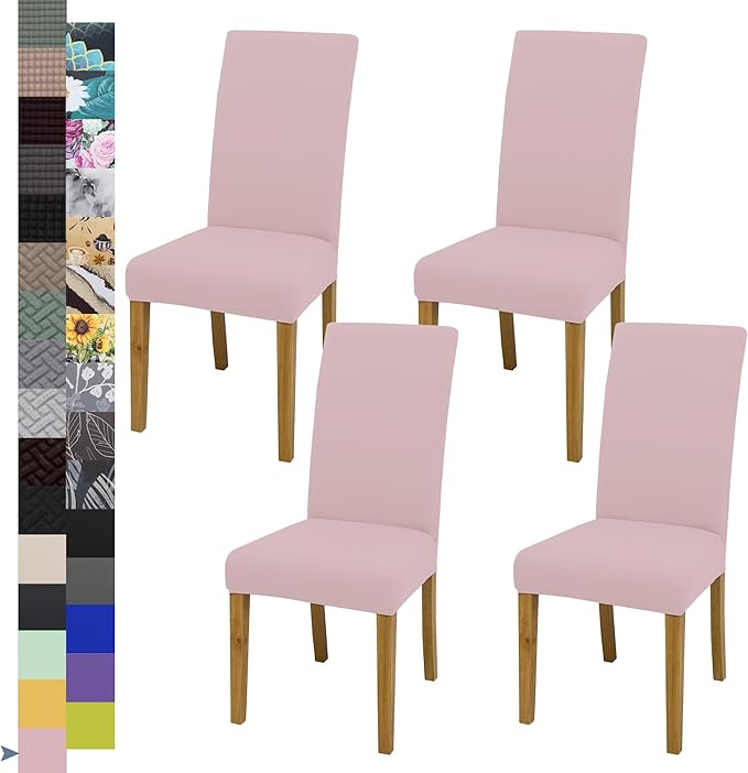 BIETYONE Stretch Dining Chair Covers Set of 4, Soft Removable Washable Kitchen