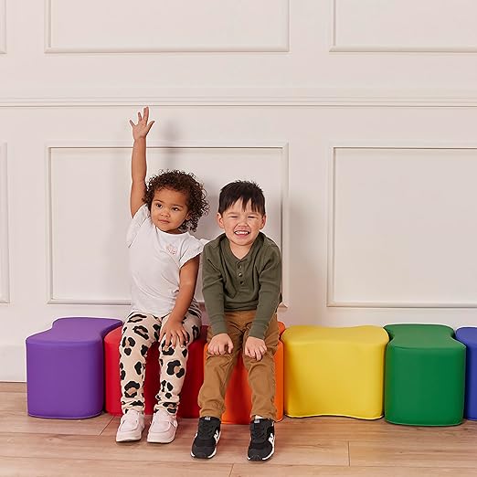 ECR4Kids SoftZone Toddler Modular Stool Set, Flexible Seating