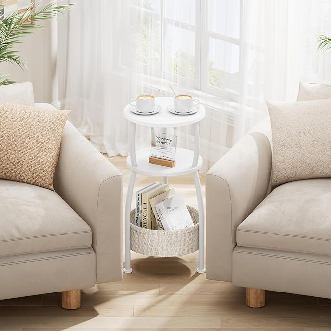 Small Round Side Table for Living Room