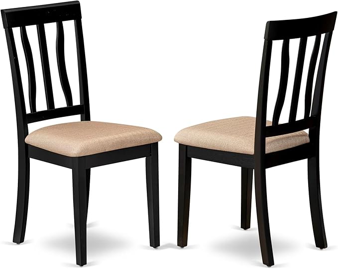 East West Furniture ANC-BLK-C Antique Dining Chairs