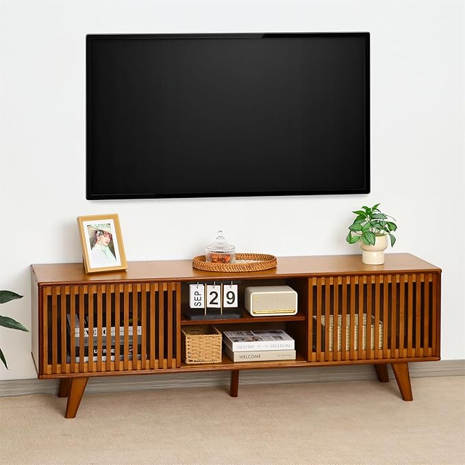 Bamboo TV Stand for TVs up to 65", Accent Entertainment Center