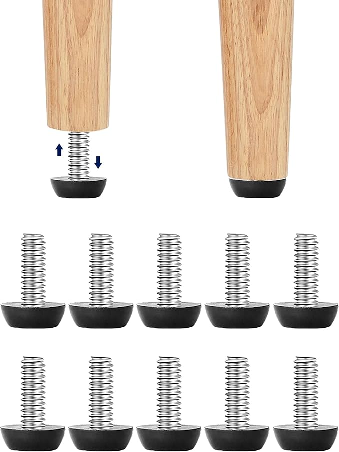 WAFJAMF Adjustable Furniture Levelers Screw in Threaded, Adjustable Levelers