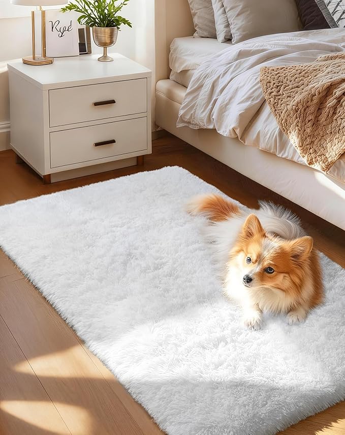 Ophanie Small Rug Washable Non Slip Throw Bedside Area Rugs, Fluffy Soft Mini
