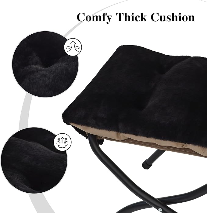 15" Folding Ottoman, Foldable Footrest Stool, Small Foot Stool