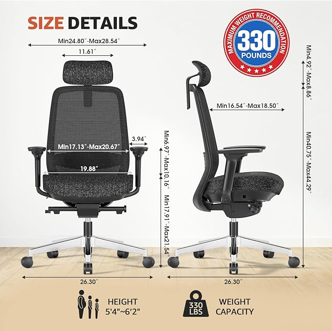 ErgoSift M2 Office Chair Ergonomic Desk Chair High-Back Mesh Desk Chair