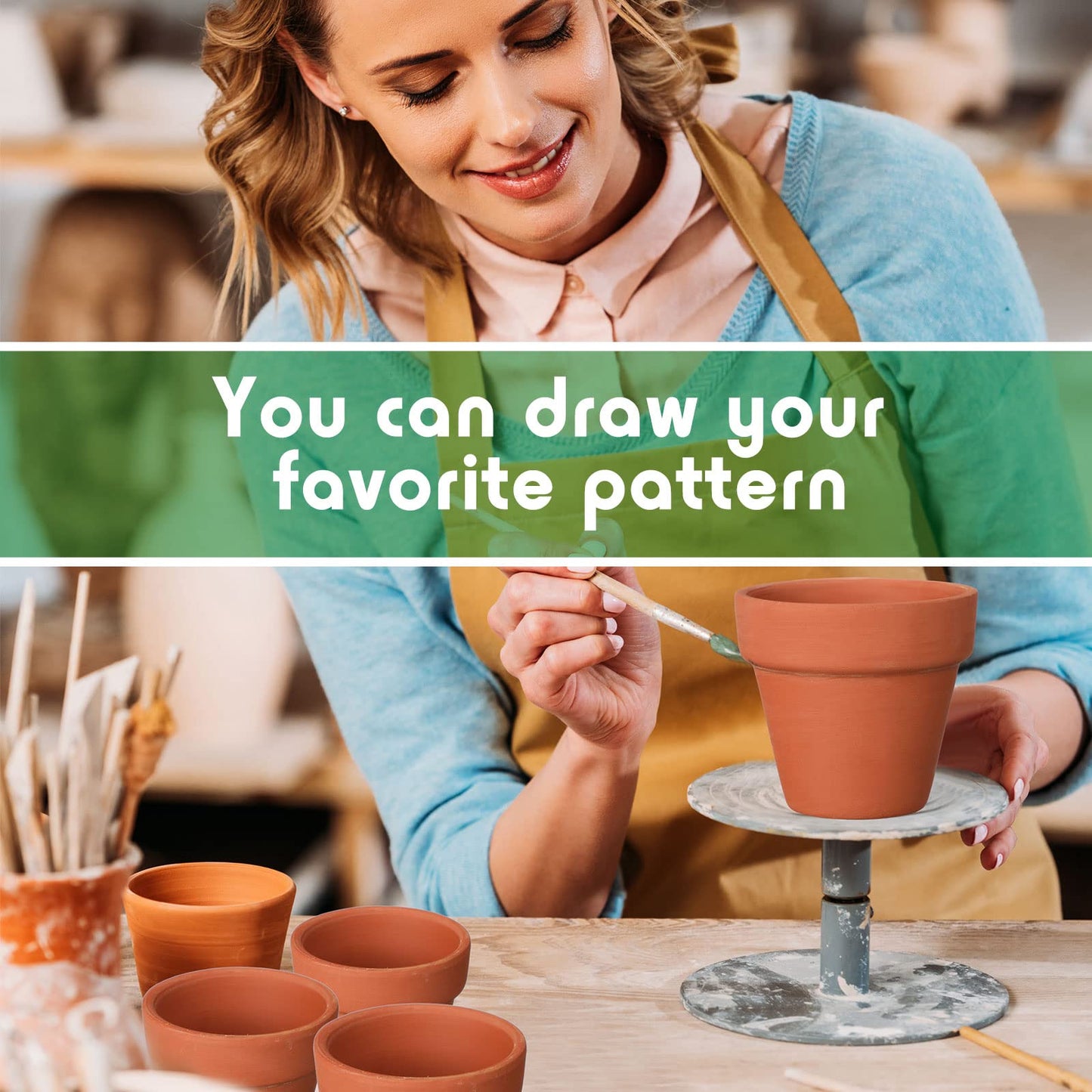 Nuogo 200 Pcs Mini 2" Terracotta Pot Bulk Small Plant Pots, Tiny Clay Pots Nursery Flower with Drainage Holes for Indoor Outdoor Succulent Cactus Plants Crafts Wedding Decorations