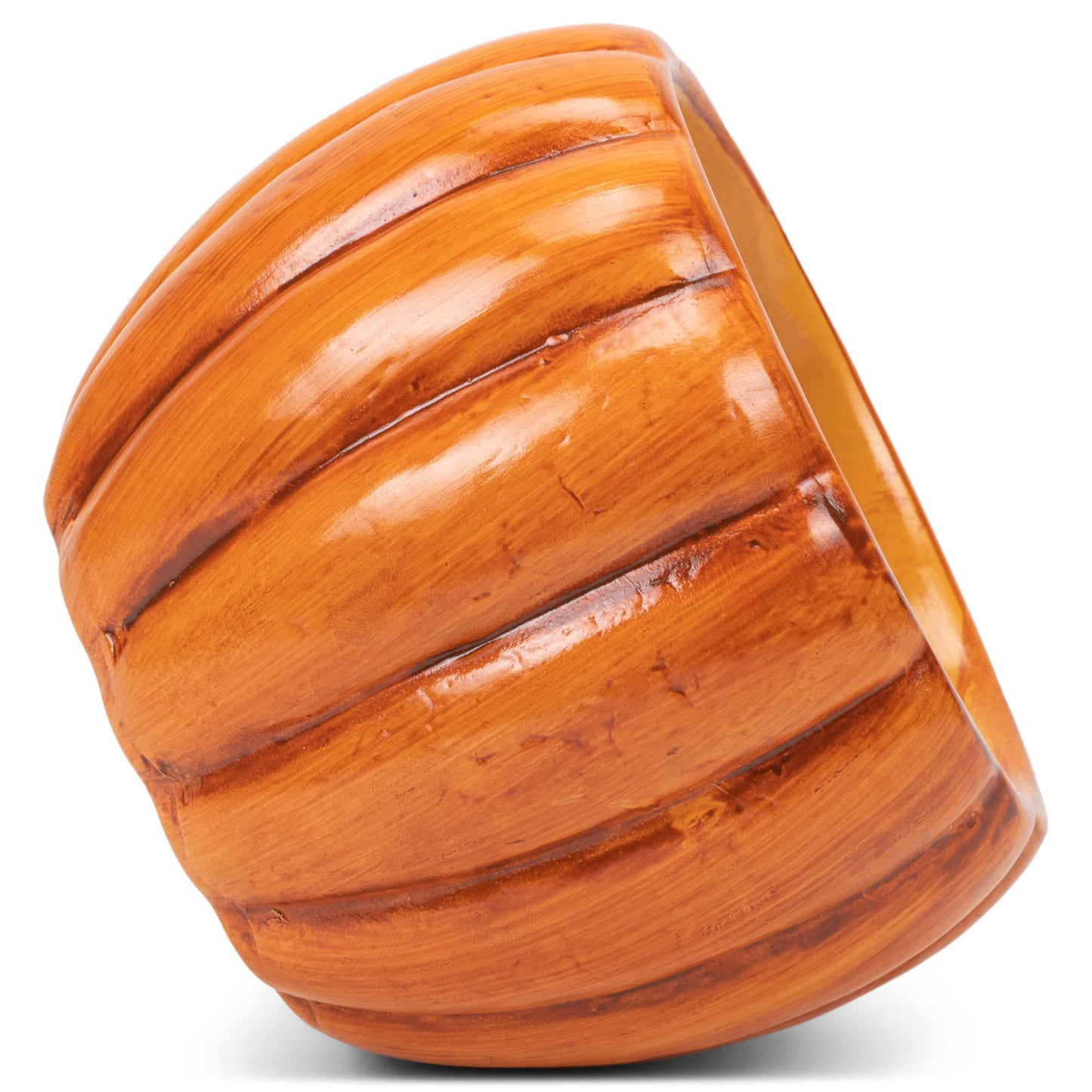 Napco Harvest Orange Pumpkin 4.5 x 4.5 Terra Cotta Table Top Planter