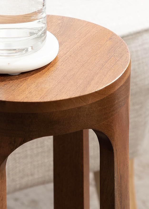 Kate and Laurel Dahl Wooden Round Drink Table; 8 x 23; Walnut Brown;