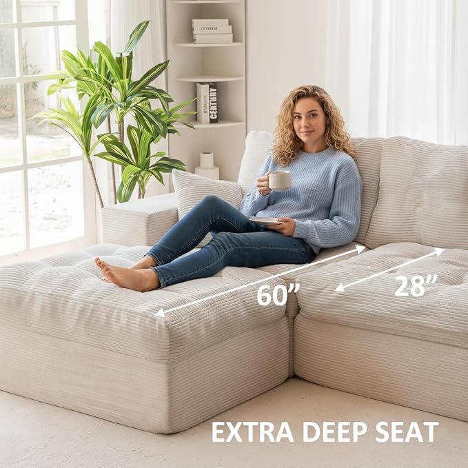 105" Convertible Sectional Couch