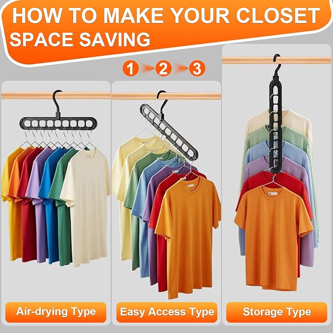 Magic Space Saving Hangers, 7 Pack Multi-Functional Closet Organizers and