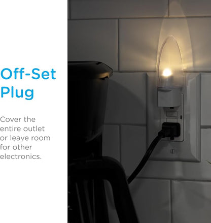 Lights by Night Plug in LED Night Light, Nightlight Plug into Wall, Dusk to Dawn Sensor, Warm White, Bedroom, Bathroom, Nursery, Hallway, Kitchen, UL Safety Listed, 11375