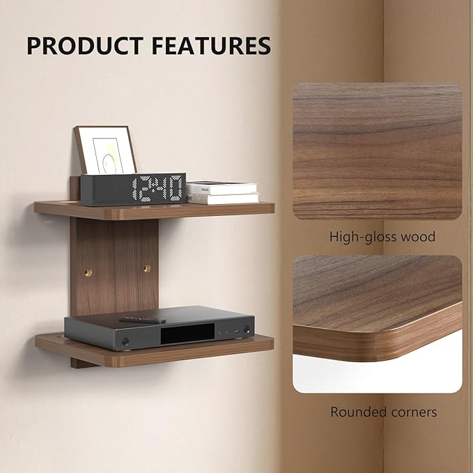 WALI Floating TV Shelf, 2 Tier Projector Shelf