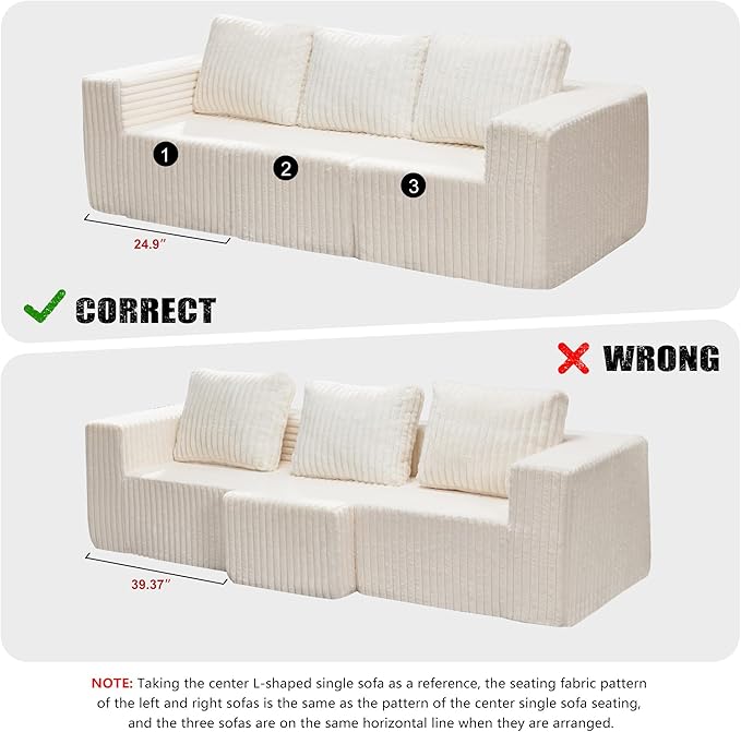 Modular Sectional Sofa 3-Seater Modular Couch