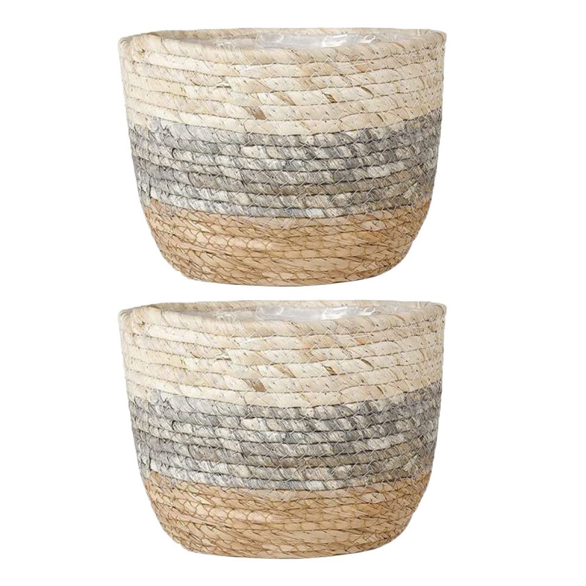 Kisangel 2pcs Flower Basket Woven Planter Plant Pots Indoor Plant Basket Multi-Purpose Woven s for Plant Multi-Purpose s Straw Flower Pot Girl Grass